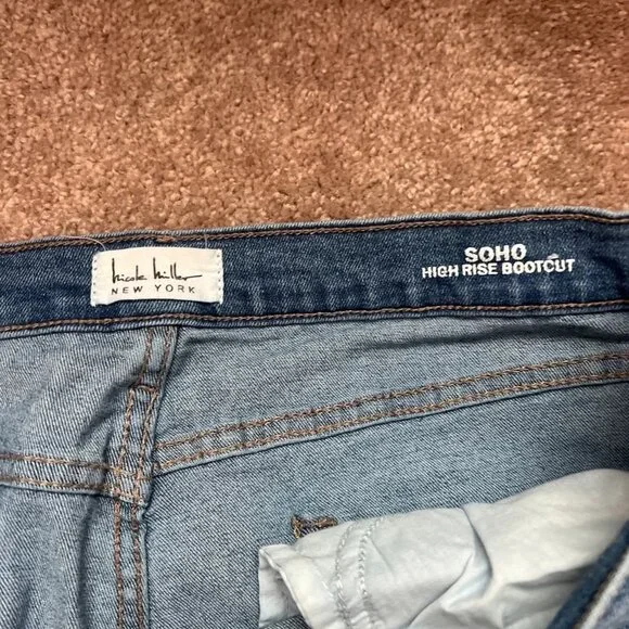 Nicole Miller Women’s Soho High Rise Bootcut Distressed‎ Jeans Size 14 - Picture 4 of 5